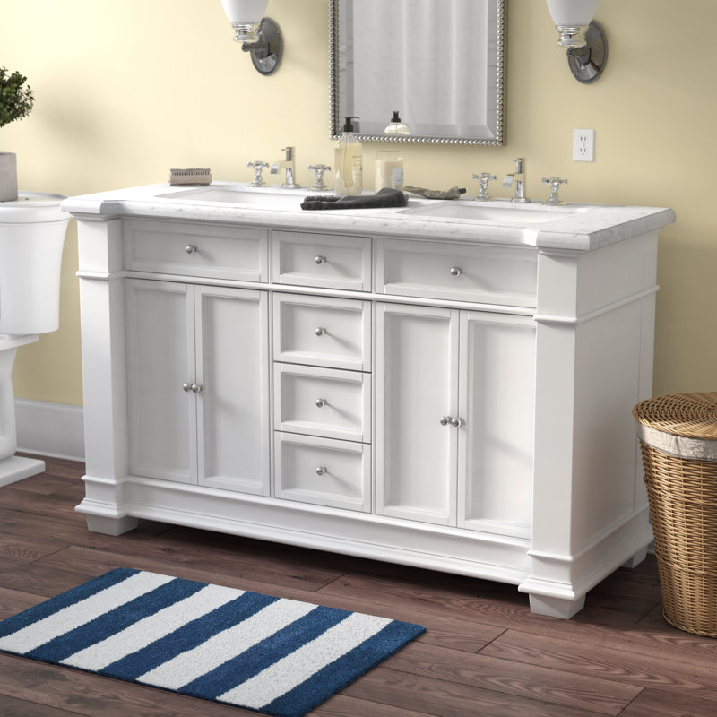 Three Posts™ Merrimack 60" Double Bathroom Vanity Set & Reviews Wayfair
